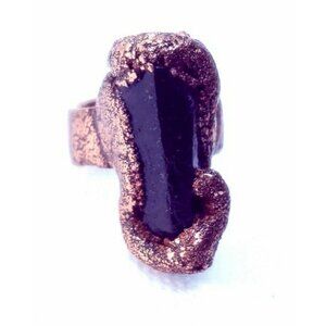 Green tourmaline crystal ring